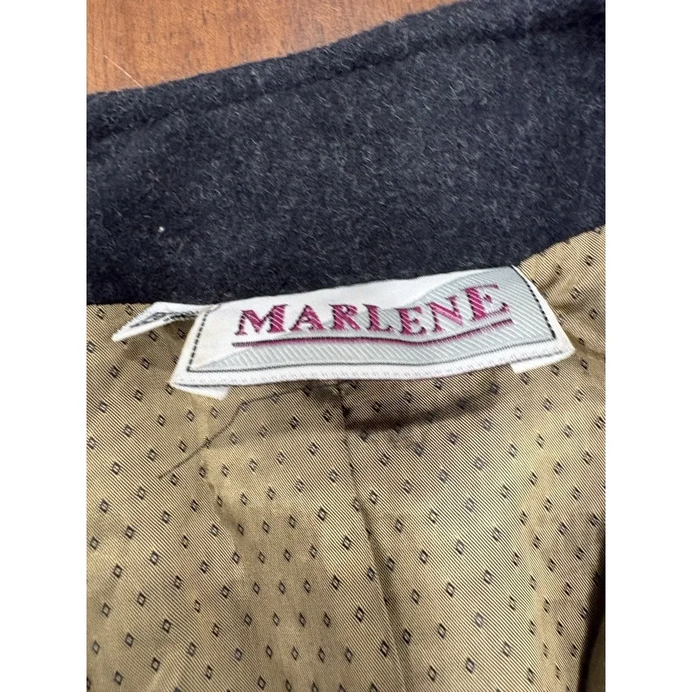 Marlene Wool Jacket Blazer Womens 38 Gray Embroidered‎ Applique Tree House